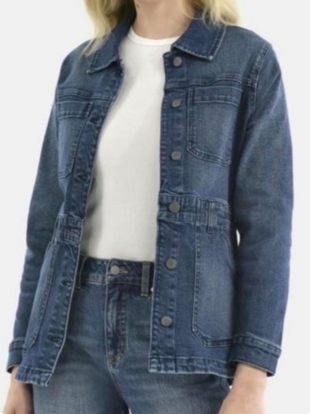 New In Plastic -Time and Tru Women's Denim Utility Jacket-Medium Wash Size XL - Picture 4 of 6